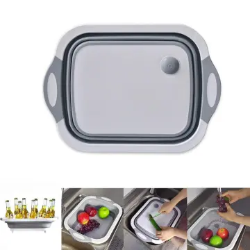 Collapsible Cutting Board with Colander