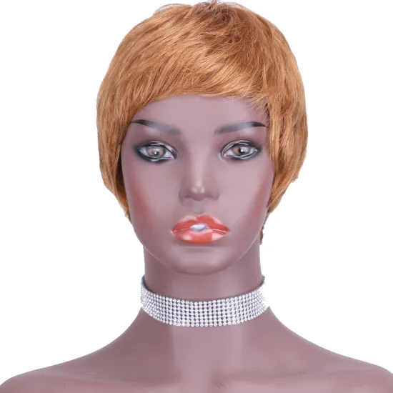 Wholesale Short Human Hair Pixie Wigs Pixie Cut Short Black Wavy Wigs Layered Short Human Hair Wigs for Black Women