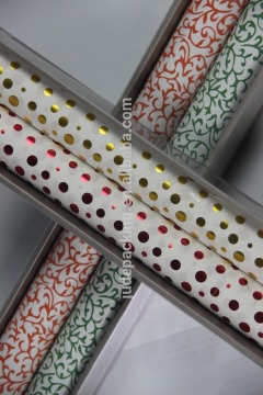 Hot foil Christmas Gift Wrapping Paper in Roll or Sheet