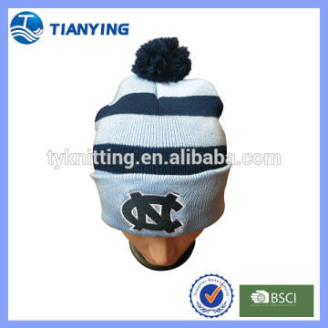 high quality custom jacquard knitted pom beanie in 100% acrylic