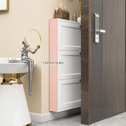 Luxury Modern Metal Home Entrance Shoe Rack Storage Cabinet
