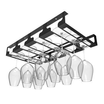 Modern Mini Wine Glass Rack - Iron Wire Metal Hanging Display for Bar and Kitchen