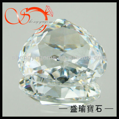 flat back big white color special cut cubic zirconia