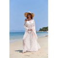 Robe feminino Praia de férias de renda solta