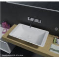 Counter top basin WB005 of mineral cast (Pure Acrylic)-matte white-585x340x120mm