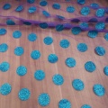 Polka Dot Tulle Fabric Polka Dot Turkey Blue Glitter Tulle Dresses Fabric Manufactory