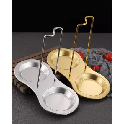 Gold Stainless Steel Table Spoon Rack Metal Holder Silver Kitchen Ladle Spoon Rest