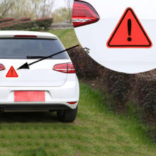 2PCS Car Auto Caution Sticker Exclamation Mark Warning Triangle Stickers Decor Reflective Warning Sticker Car Decoration