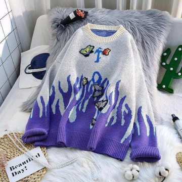 Bordir Sweater Butterfly Fashion menyulam Wanita