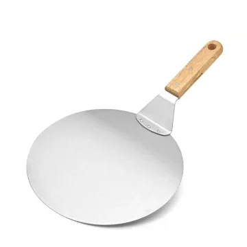 430 Stainless Steel Pizza Peel Paddle 10 Inch Pizza Shovel with Wooden Handle
