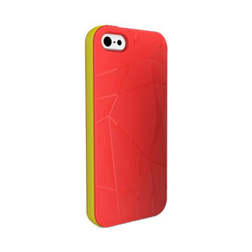 TPU Case for iPhone 5, Glossy Texture Design, Bright Red with Yellow, Comfortable and Durable