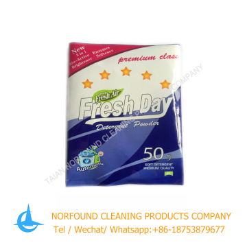 ผงซักฟอกโฟมขนาดกลางวันสด 50G สำหรับการล้างด้วยมือและเครื่องด้วยน้ำหอมที่ยั่งยืน