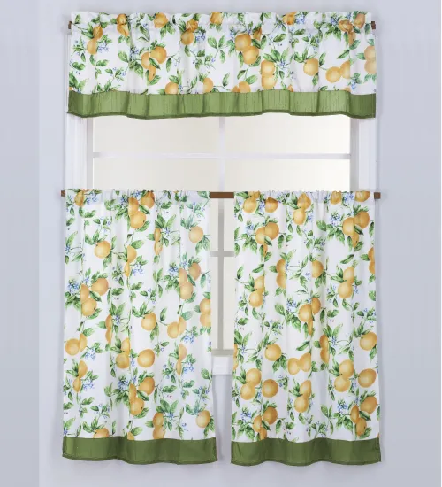 Grace Fruit Kitchen Curtains with Lemons
