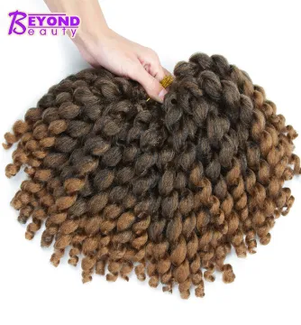 Jumpy Wand Curl Jamaican Bounce Crochet Braids Hair Extensions Ombre Synthetic Braiding Hair Wand Curl  Crochet Twist