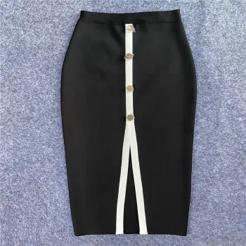 FD2217 Luxury Front Slit Bodycon Skirt: A Sexy and Elegant Outfit for Women