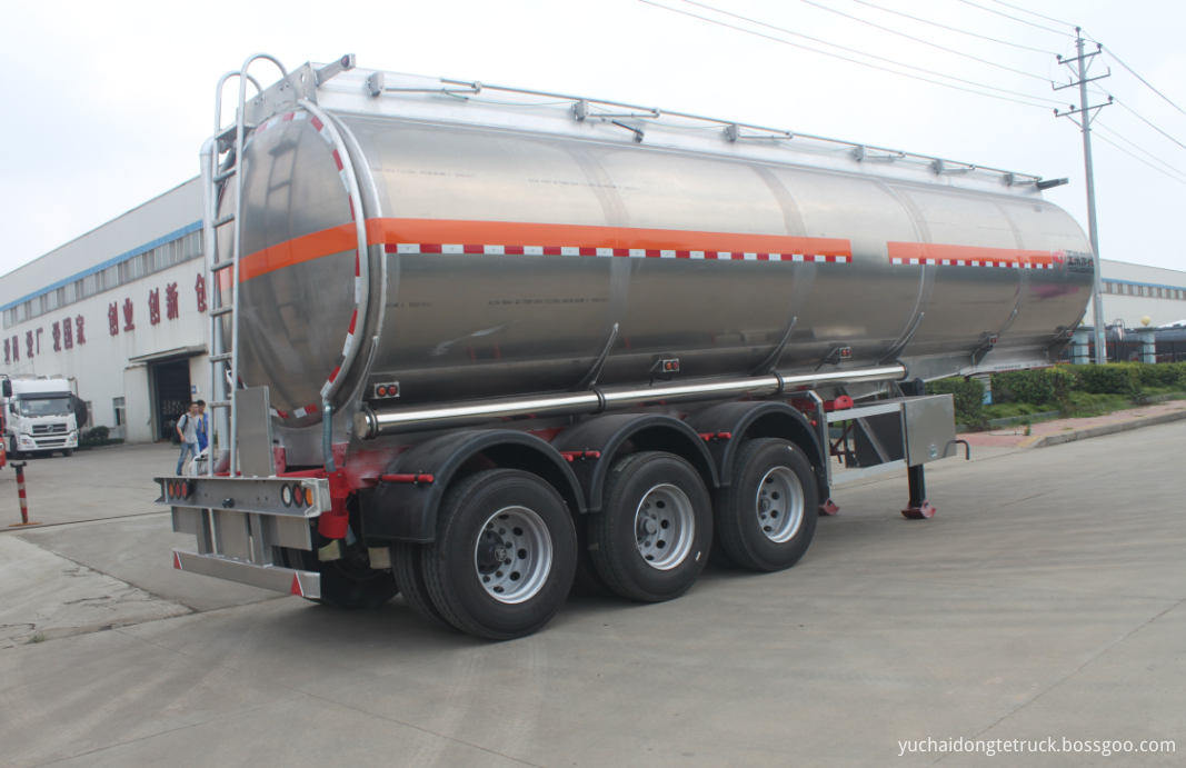 3 axle aluminum tanker semi-trailer for gasoline