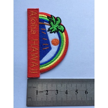 Rainbow Palm Iron-On Broderi Applique Patch