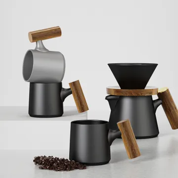 DHPO 230ml Mini Custom Logo Coffee Mug - Matte Black Ceramic Porcelain Cup