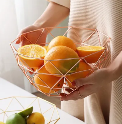 Stainless Steel Golden Fruit Serving Tray