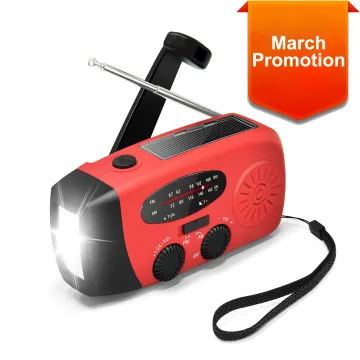 Hand Crank Solar Radio with LED Flashlight: Survival Gear for Camping and Emergency Use