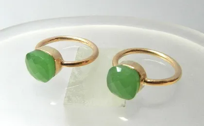 925 sterling silver Chrysoprase hydro gemstone Ring