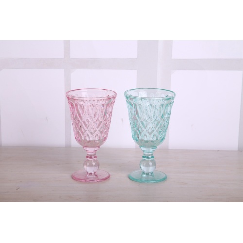 Hot Selling Spraying Color Drinking Glass Juice Cup With Stem