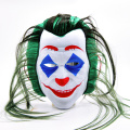Máscara de cosplay de PVC coringa de cabelo verde longo