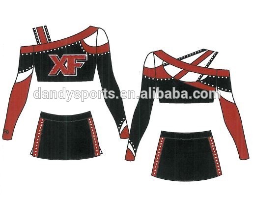 Unyk ûntwerp strapless cheer uniform foar jeugd