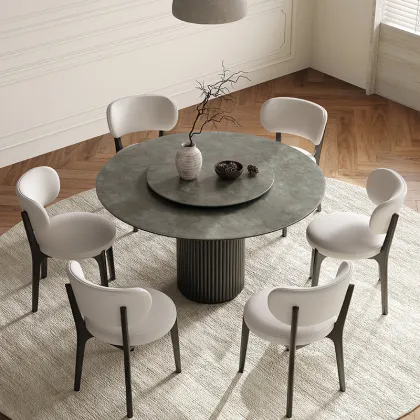 Nordic Retro Solid Wood Dining Table - Modern French Design