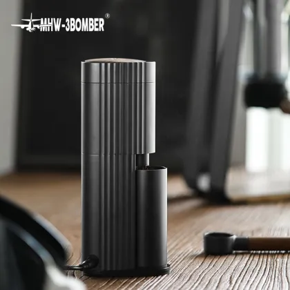 Black Conical Burr Electric Coffee Grinder MHW-3BOMBER Adder V8 Series