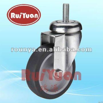 2.5"-5"H Threaded Stem Style PU Caster For Refrigerator