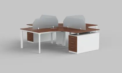 Modern Office Furniture 4 Seats Office Partition Workstation