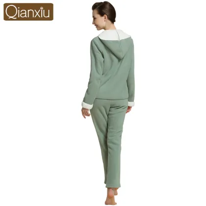 Qianxiu wholesale adult winter thick women pajamas