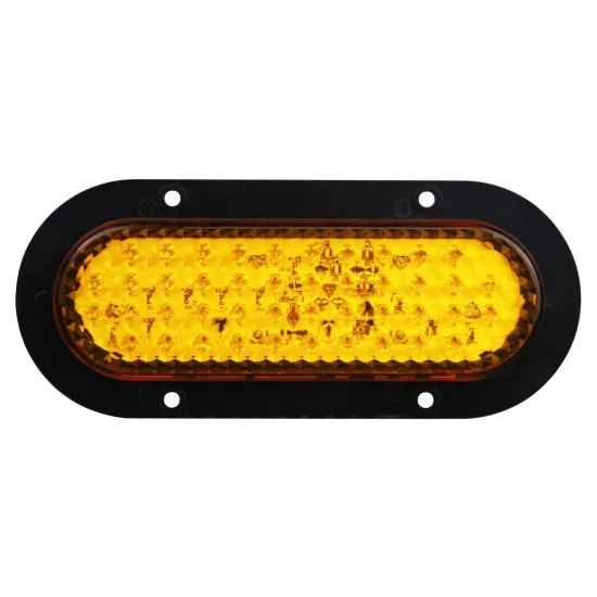 6 Inch Oval Amber LED Truck Trailer Clearance Lamp - 24V 44 Piranha Chips Side Marker Light