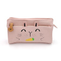 Cute rabbit style canvas pencil bag