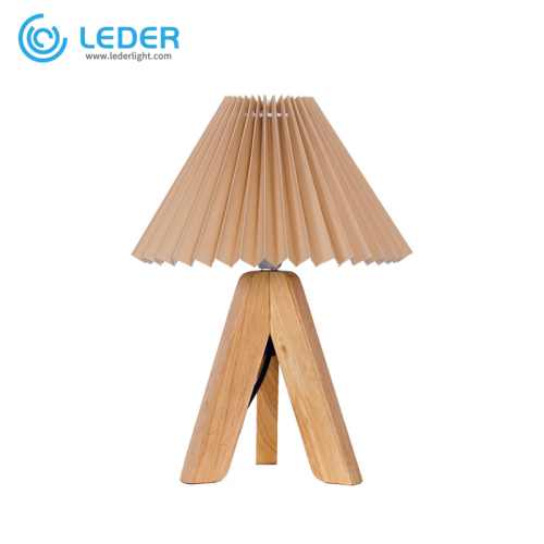 LEDER Brown Wooden Bedroom Light