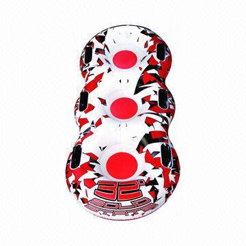 Three people inflatable snow tube with nylon cover