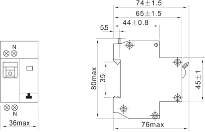 Electronic Type with Overcurrent Protection Circuit Breaker RCBO