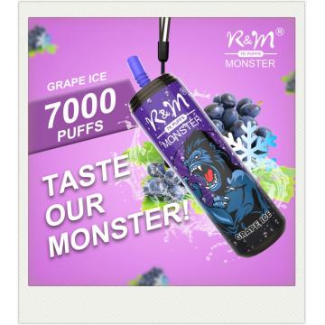 Vape descartável R&amp;M Monster atingiu 7000 puffs