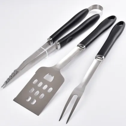 Black PP Handle 3PCS Stainless Steel bbq Tools Set