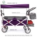 Ytterlead Outdoor Push Pull Folding Wagon Purple w/Canopy