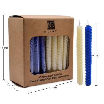 45 Hanukkah Candles Hand Crafted Pure Natural Beeswax