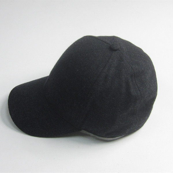 Thick Black Blank Felt Baseball Cap