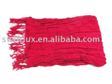 red wrinkle viscose scarf