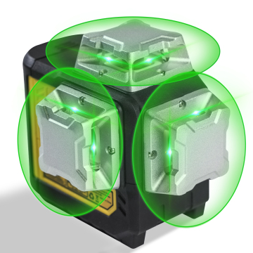 Green Beam Laser Level with 12 Line Self-Leveling for 3D Rotary Construction and Machine Tool