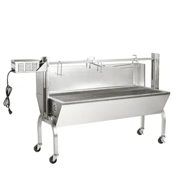 Rotisserie Grill Machine Stainless Steel Roaster Adjustable Rotating Charcoal BBQ Grill for Pig Lamb Outdoor Party Barbecue