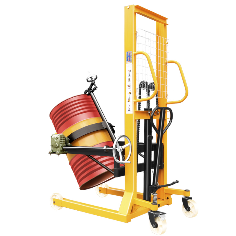 Manual Oil Forklift Hydraulic Drum Lifter Pallet Stacker -