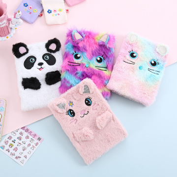 Cute Cartoon Plush A5 Stationery Notebook for Kids