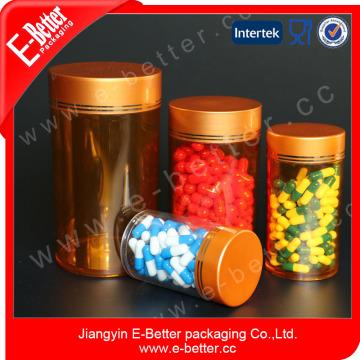 amber plastic pet vitamin packing bottle