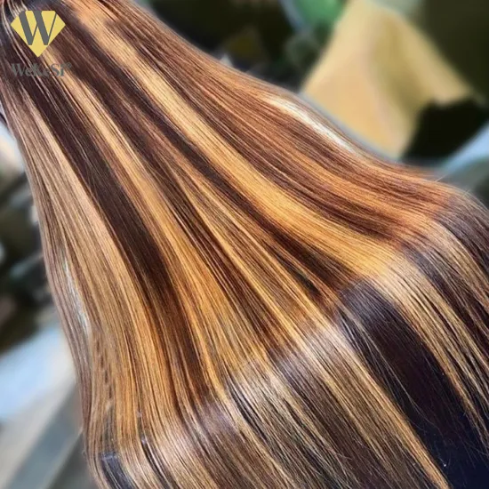 Highlight Ombre Brown Body Wave Lace Front Wig Pre Plucked Brazilian Lace Front Human Hair Wigs For Women Color #P4/27 #P4/30